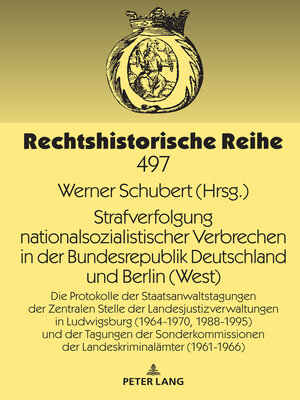 cover image of Strafverfolgung nationalsozialistischer Verbrechen in der Bundesrepublik Deutschland und Berlin (West)